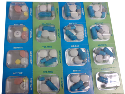 Picture of a blisterpack containing medication.